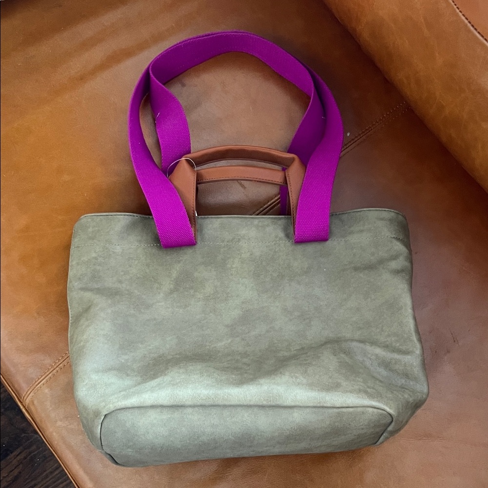 Green Purple large hand bag shoulder purse New with Tags
